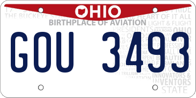 OH license plate GOU3493