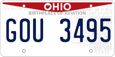 OH license plate GOU3495