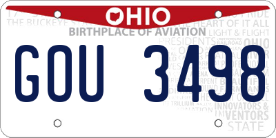 OH license plate GOU3498