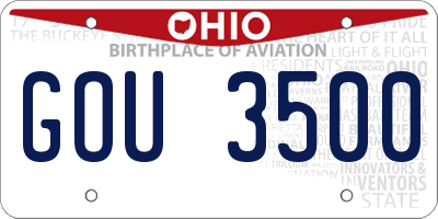 OH license plate GOU3500