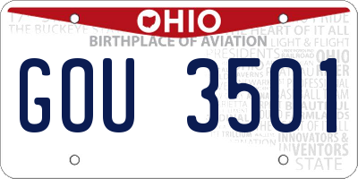 OH license plate GOU3501