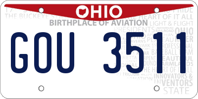 OH license plate GOU3511