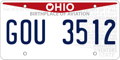 OH license plate GOU3512