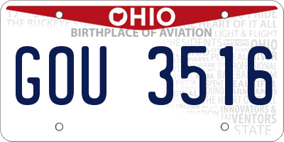 OH license plate GOU3516