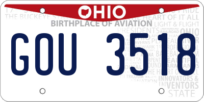 OH license plate GOU3518