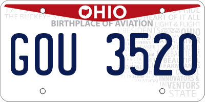 OH license plate GOU3520