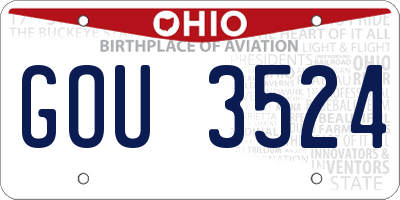 OH license plate GOU3524