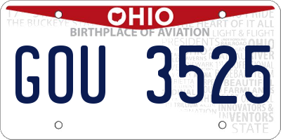 OH license plate GOU3525