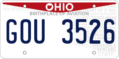 OH license plate GOU3526