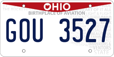 OH license plate GOU3527