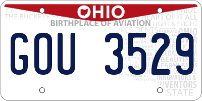 OH license plate GOU3529
