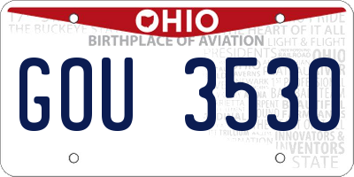 OH license plate GOU3530