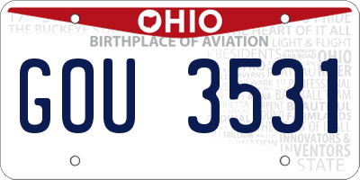OH license plate GOU3531