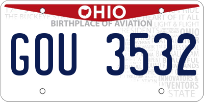 OH license plate GOU3532