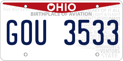 OH license plate GOU3533