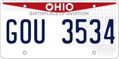 OH license plate GOU3534