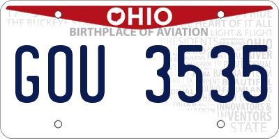 OH license plate GOU3535