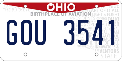 OH license plate GOU3541