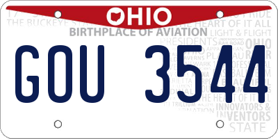 OH license plate GOU3544