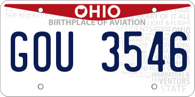 OH license plate GOU3546