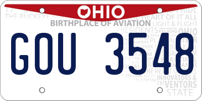 OH license plate GOU3548