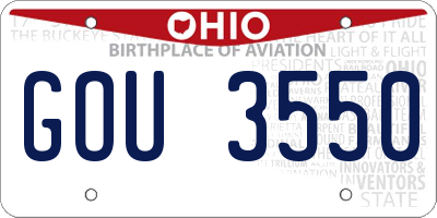 OH license plate GOU3550