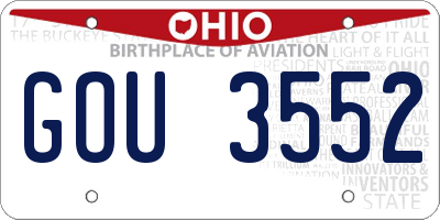 OH license plate GOU3552