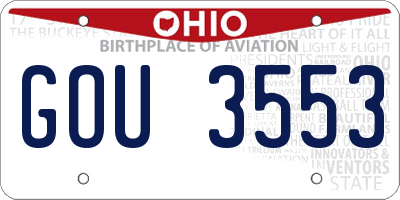 OH license plate GOU3553