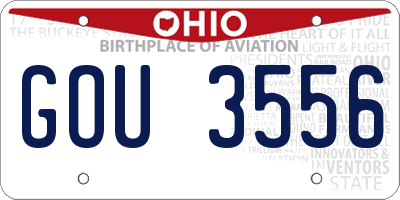 OH license plate GOU3556