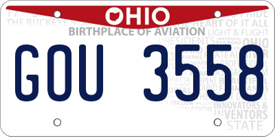 OH license plate GOU3558