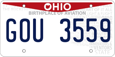 OH license plate GOU3559