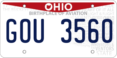 OH license plate GOU3560