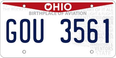 OH license plate GOU3561