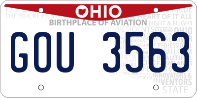 OH license plate GOU3563