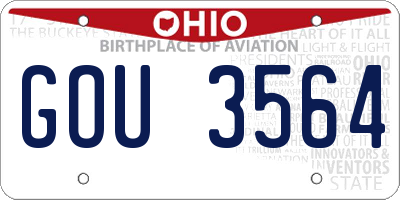 OH license plate GOU3564