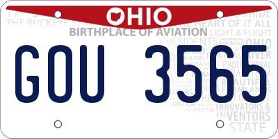 OH license plate GOU3565