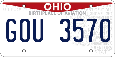 OH license plate GOU3570
