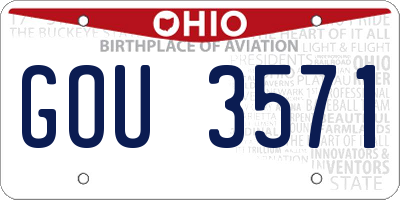 OH license plate GOU3571