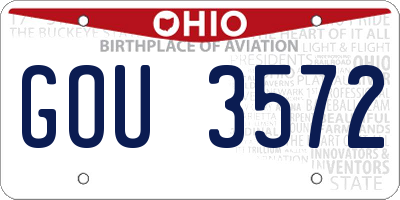 OH license plate GOU3572