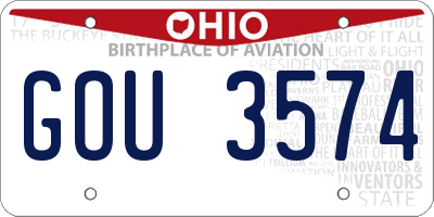 OH license plate GOU3574