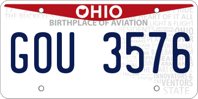 OH license plate GOU3576