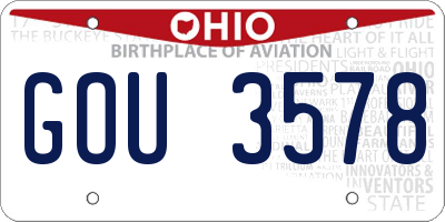 OH license plate GOU3578