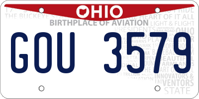 OH license plate GOU3579