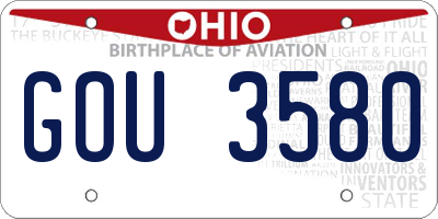 OH license plate GOU3580
