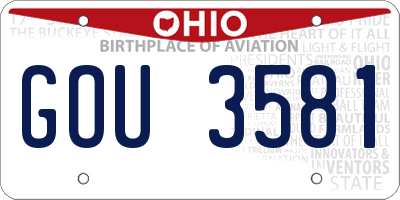 OH license plate GOU3581