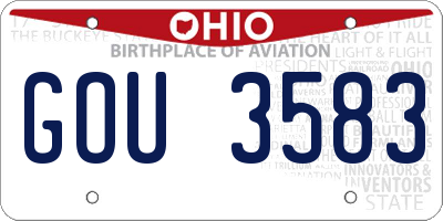 OH license plate GOU3583