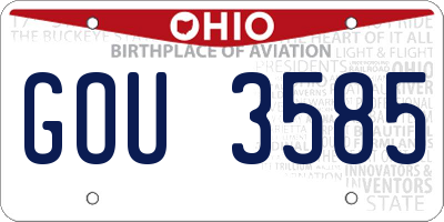 OH license plate GOU3585