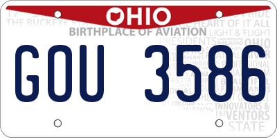 OH license plate GOU3586