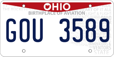 OH license plate GOU3589