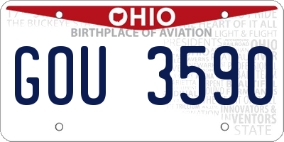 OH license plate GOU3590